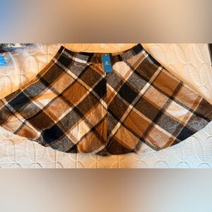 Cupshe Brown and Black Plaid Skirt